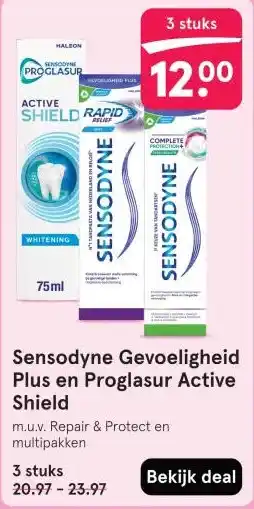 Etos Sensodyne Gevoeligheid Plus en Proglasur Active Shield aanbieding