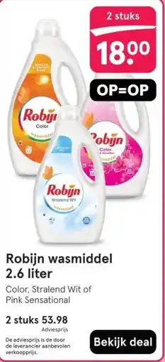 Etos Robijn wasmiddel 2.6 liter aanbieding