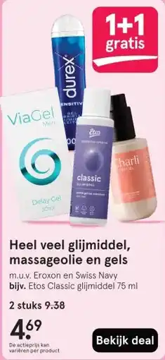 Etos Heel veel glijmiddel, massageolie en gels aanbieding