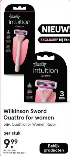 Etos Wilkinson Sword Quattro for women aanbieding