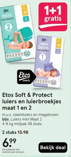 Etos Etos Soft & Protect luiers en luierbroekjes maat 1 en 2 aanbieding