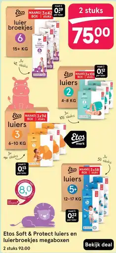 Etos Etos Soft & Protect luiers en luierbroekjes megaboxen aanbieding