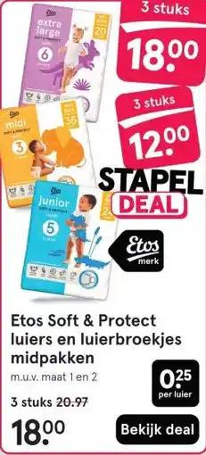 Etos Etos Soft & Protect luiers en luierbroekjes midpakken aanbieding
