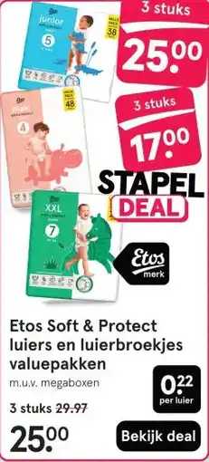Etos Etos Soft & Protect luiers en luierbroekjes valuepakken aanbieding