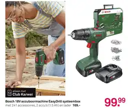 Karwei Bosch 18V accuboormachine Easy Drill systeembox aanbieding