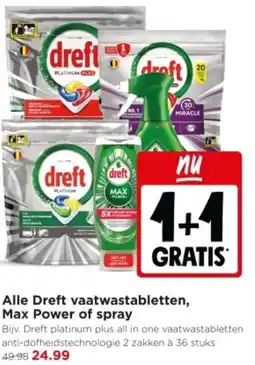 Jumbo Alle Dreft vaatwastabletten, Max Power of spray aanbieding