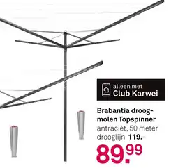 Karwei Brabantia droog- molen Topspinner aanbieding