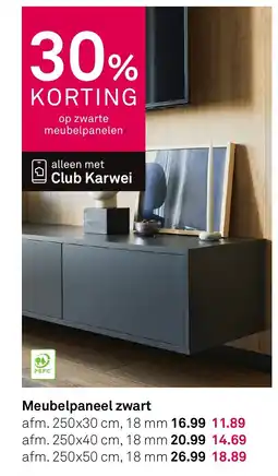 Karwei Meubelpaneel zwart aanbieding