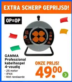 GAMMA GAMMA Professional kabelhaspel 4-voudig aanbieding