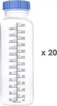 Bol.com 20x Materni Moedermelkflessen 240 ml met dop tbv borstvoeding aanbieding