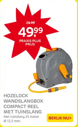 Praxis Hozelock Wandslangbox Compact Reel met Tuinslang aanbieding