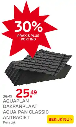 Praxis Aquaplan dakpanplaat aqua-pan classic antraciet aanbieding