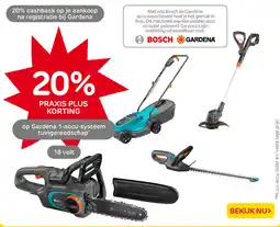 Praxis op Gardena 1-accu-systeem tuingereedschap aanbieding