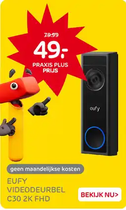 Praxis Eufy Videodeurbel C30 2K FHD aanbieding