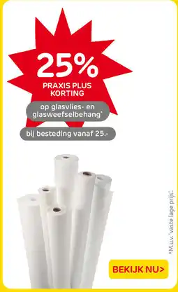 Praxis op glasvlies en glasweefselbehang aanbieding