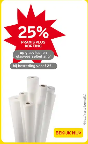 Praxis op glasvlies en glasweefselbehang aanbieding