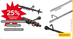 Praxis op roedes, rails en accessoires aanbieding