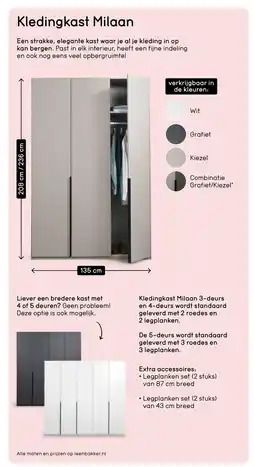 Leen Bakker Bekijk kledingkast Milaan[link] aanbieding