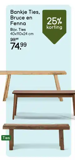 Leen Bakker Bekijk bankje Ties, Bruce en Fenna [link] aanbieding