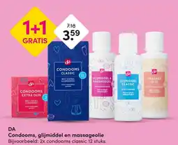DA DA Condooms, glijmiddel en massageolie aanbieding
