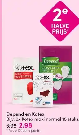 DA Depend en Kotex aanbieding