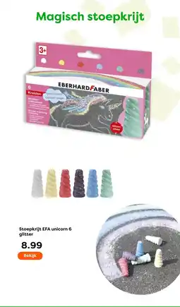 The Read Shop Stoepkrijt EFA unicorn 6 glitter aanbieding