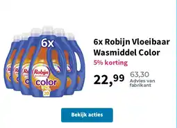 Plein.nl 6x Robijn Vloeibaar Wasmiddel Color aanbieding