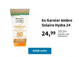 Plein.nl 6x Garnier Ambre Solaire Hydra 24 aanbieding