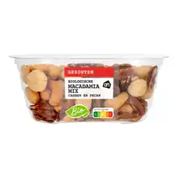 Albert Heijn AH Biologisch Macadamiamix gezouten aanbieding