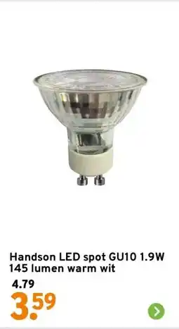 GAMMA Handson LED spot GU10 1.9W 145 lumen warm wit aanbieding