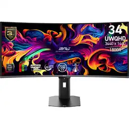 MediaMarkt MSI Mpg 341cqr Qd-oled X36 - 34 Inch Uwqhd 3440 X 1440 Pixels Oled (organic Light-emitting Diode) aanbieding
