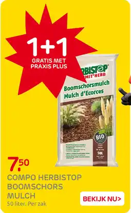 Praxis Compo Herbistop Boomschors Mulch aanbieding