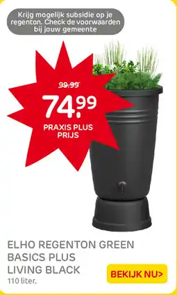Praxis Elho Regenton Green Basics Plus Living Black aanbieding