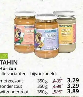 Natuurwinkel Tahin Horizon aanbieding