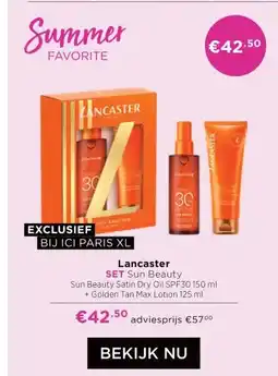 ICI Paris XL Lancaster SET Sun Beauty aanbieding