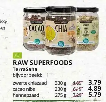 Natuurwinkel Raw Superfoods TerraSana aanbieding