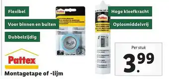 Lidl Pattex Montagetape Of -lijm aanbieding