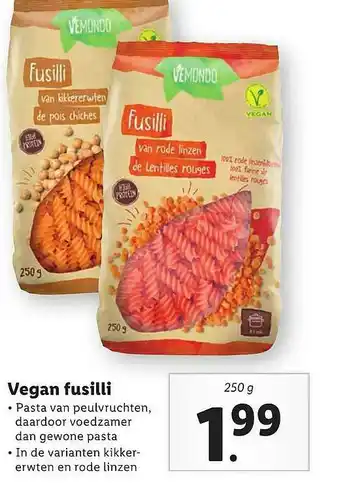 Lidl Vegan Fusilli aanbieding