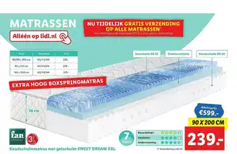 Lidl F.A.N. Koudschuimmatras Met Gelschuim Sweet Dream XXL aanbieding