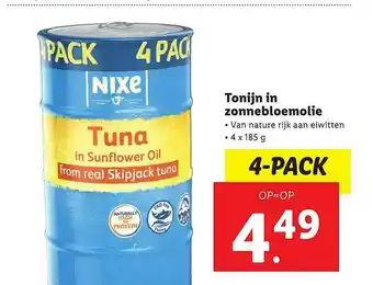 Lidl Tonijn In Zonnebloemolie aanbieding