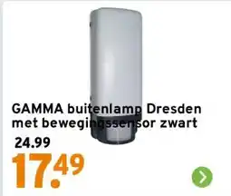 GAMMA GAMMA buitenlamp Dresden met bewegingssensor zwart aanbieding