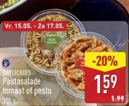 ALDI Daylicious Pastasalade tomaat of pesto aanbieding