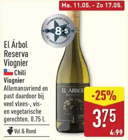 ALDI El Árbol Reserva Viognier aanbieding