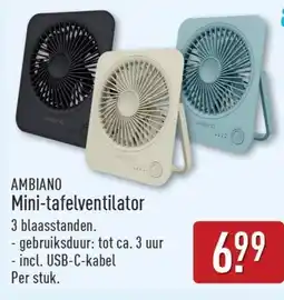 ALDI Ambiano Mini-tafelventilator aanbieding