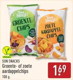 ALDI Sun Snacks Groente of zoete aardappelchips aanbieding
