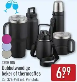 ALDI Crofton Dubbelwandige beker of thermosfles aanbieding