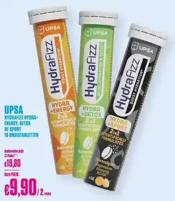 Medi Market Upsa hydrafizz hydra+ energy, detox of sport aanbieding