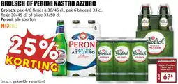 De Boerenschuur Grolsch of peroni nastro azzuro aanbieding