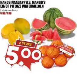 De Boerenschuur Handsinaasappels, mango's en/of pitloze watermeloen aanbieding