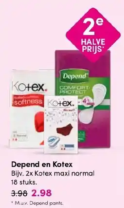 Drogisterij Visser Depend en Kotex aanbieding